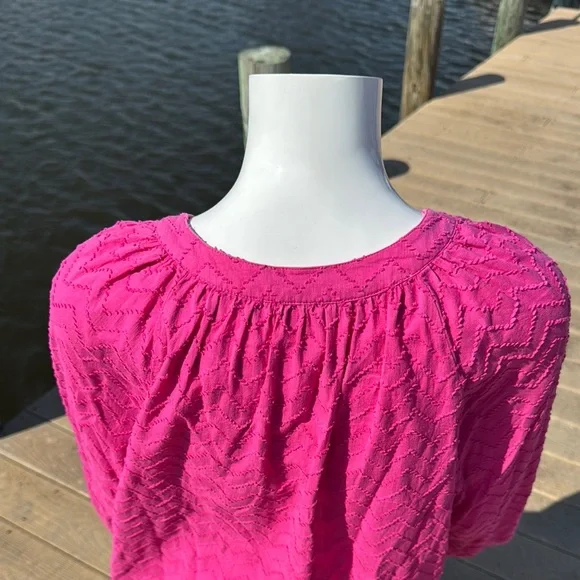 INC International Concepts Pink 3/4 Sleeve Relaxed Blouse Trina Turk - Picture 5 of 8
